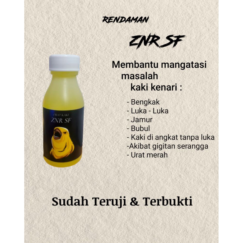 ZNR SF obat kaki burung kenari, lovebird dan burung kicau lainnya