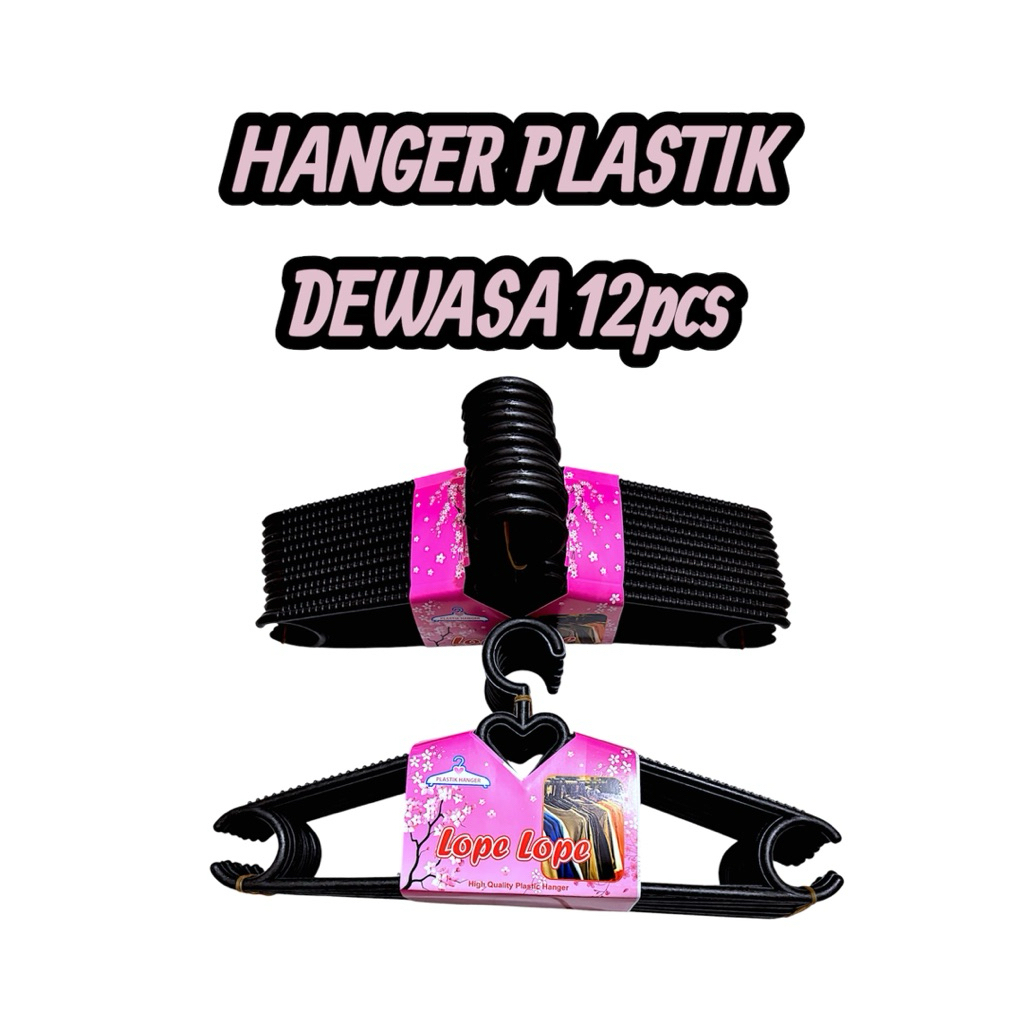Hanger Hitam Plastik tebal , HANGER DEWASA,bahan tebal