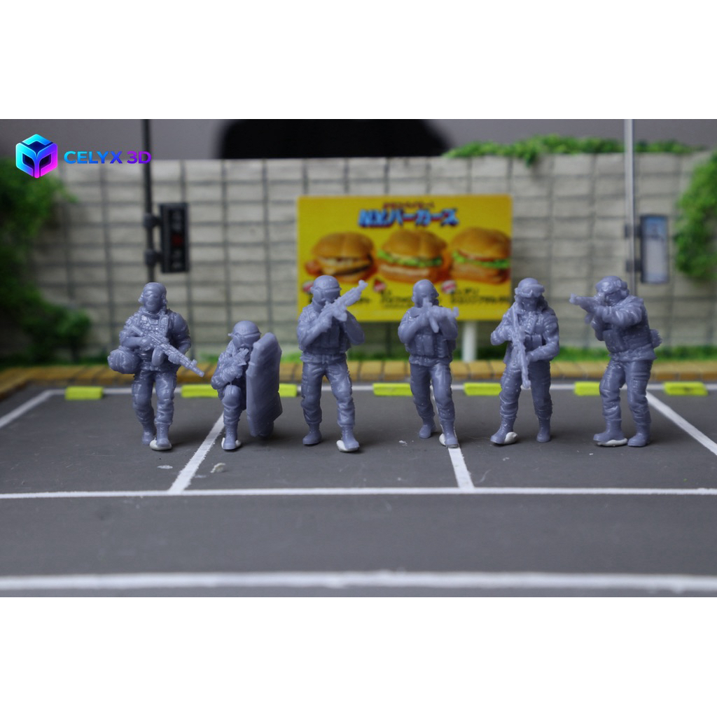 Miniatur Diorama 6 Set Tentara Wagner Mercenaries Skala 1/64 Resin