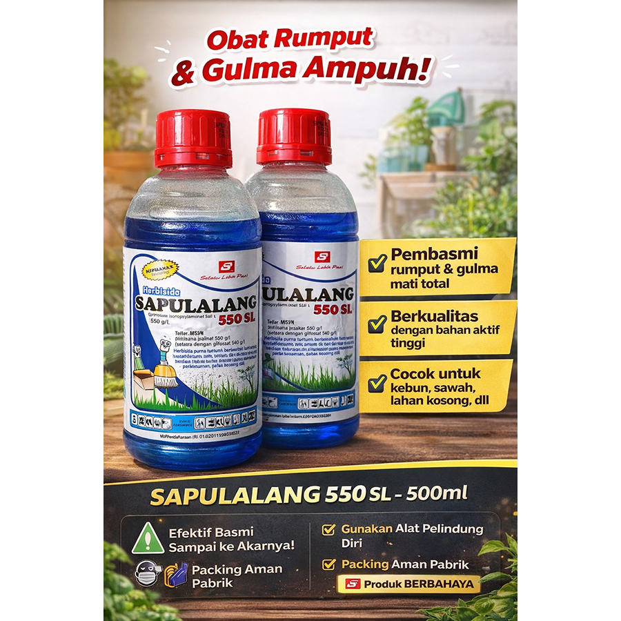 Herbisida Sapulalang 550 SL 1 Liter | Obat Rumput Gulma Ampuh Mati Total