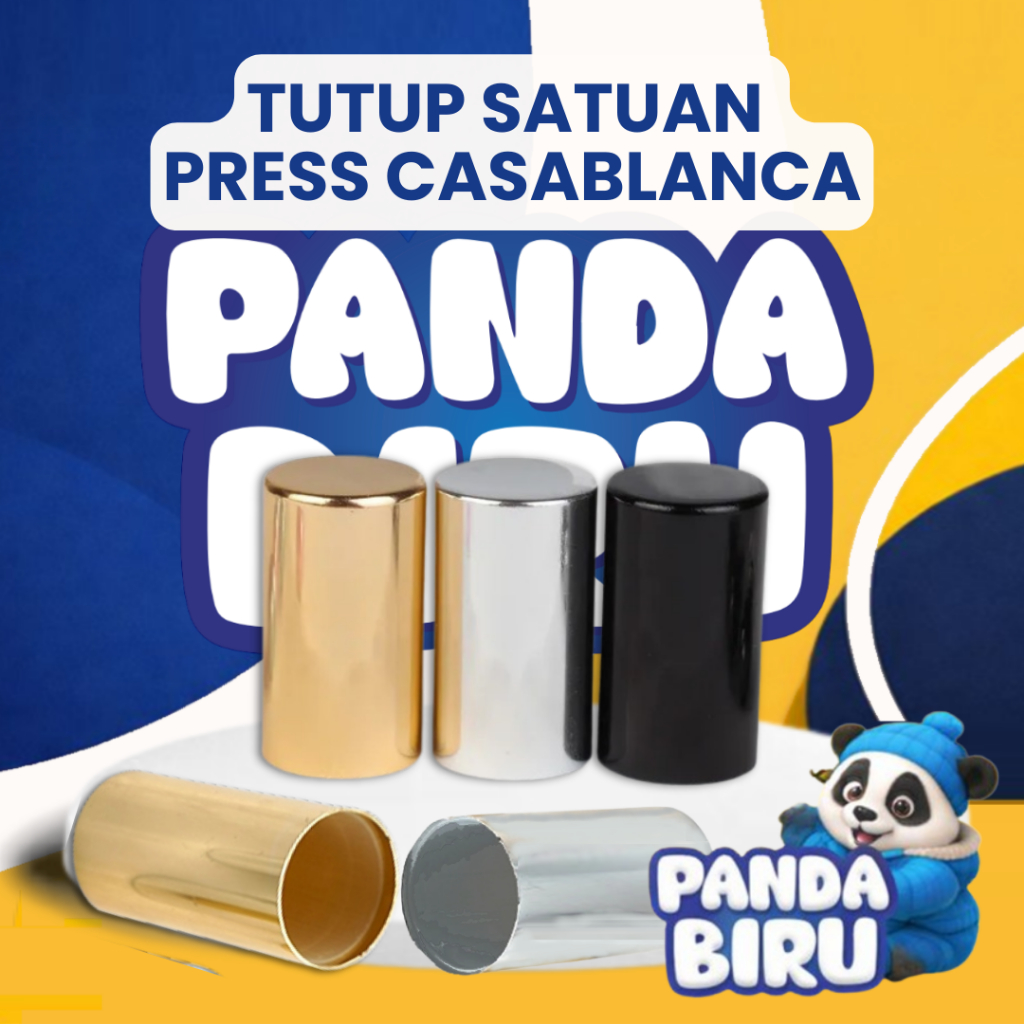 Tutup Botol Parfum Full Press (Pump Press) Casablanca 1pcs - Cap Bottle Perfume Kaca - Panda Biru