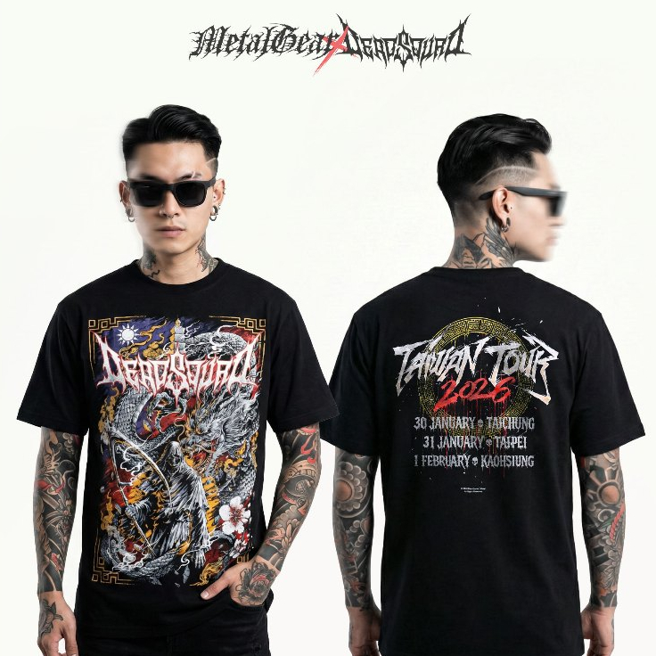 Metalgear merch Tshirt Deadsquad - Taiwan Tour 2026 Katun S-3XL Kaos pria Original 100%