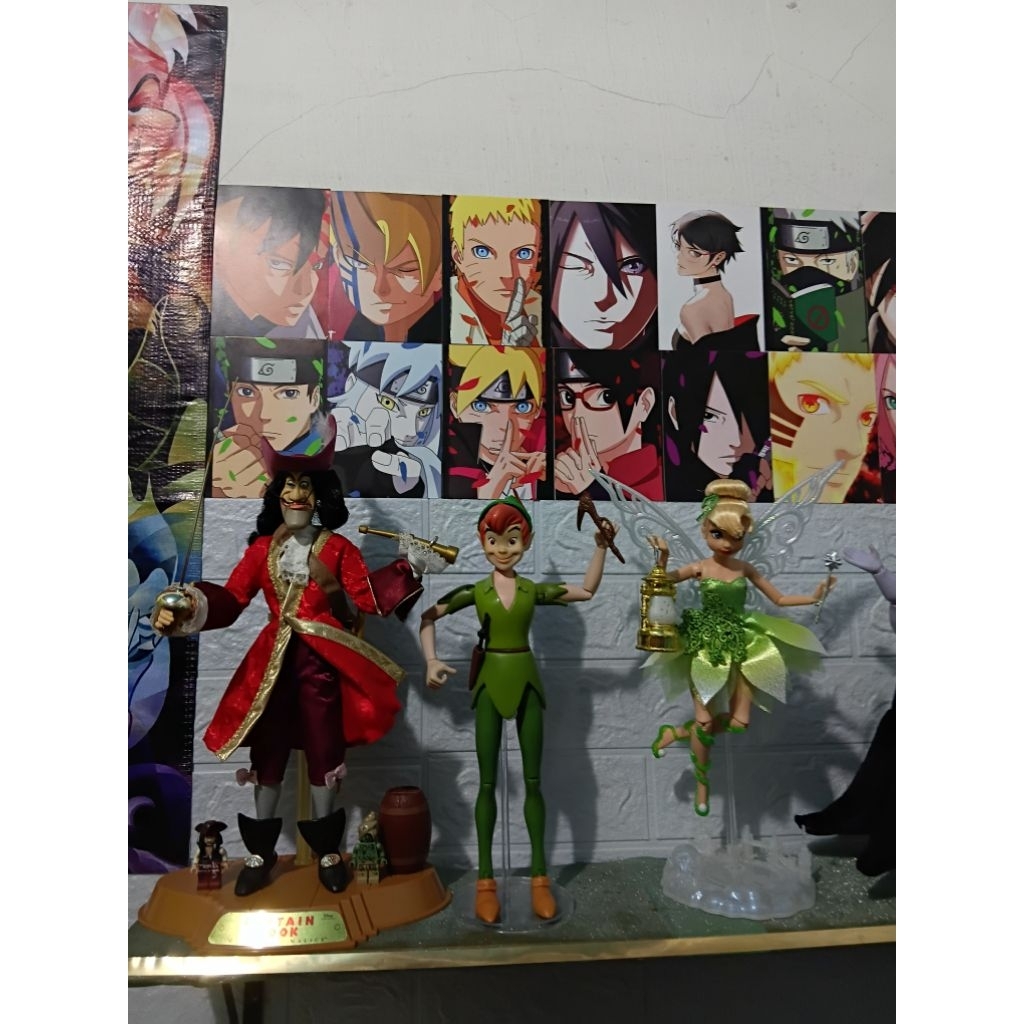 takeall doll captain hook, tinkerbell dan figure peterpan RARE