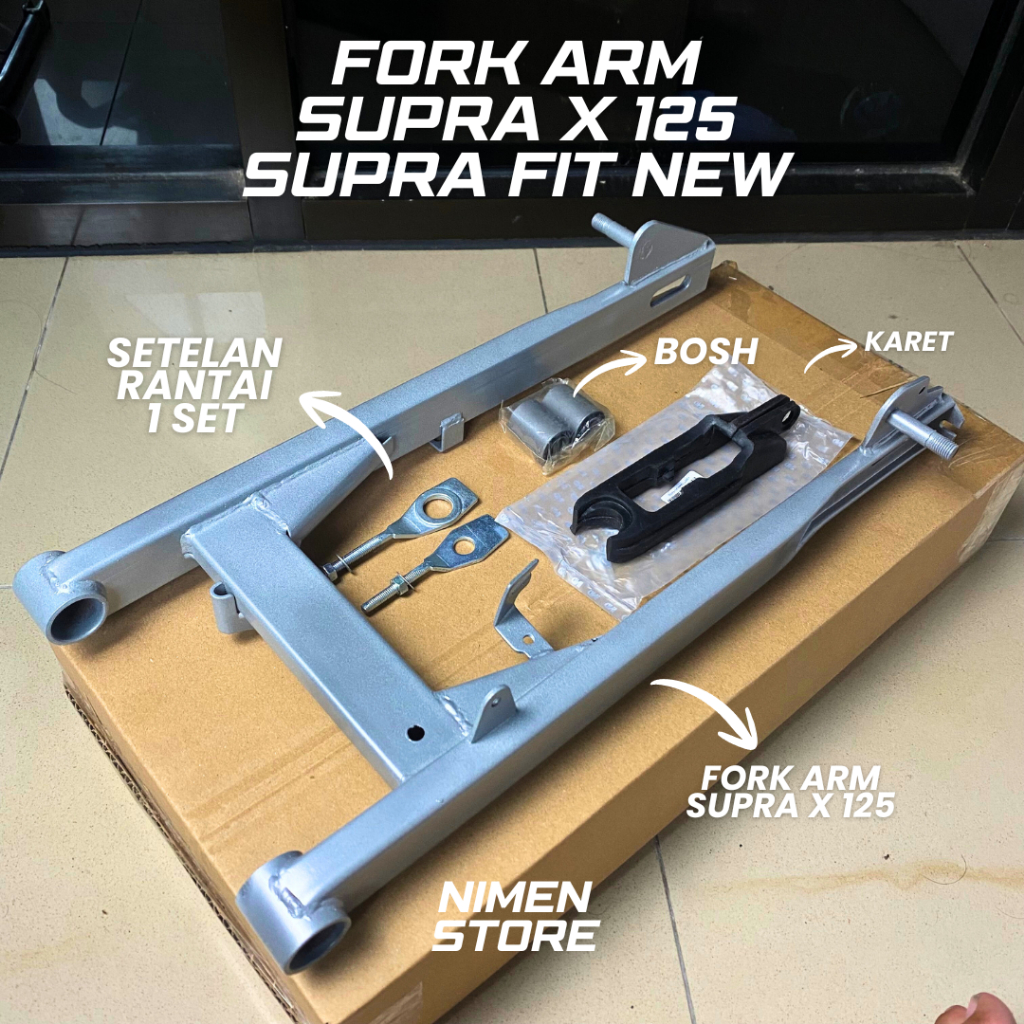 FORK ARM SWING ARM SUPRA X 125 SUPRA FIT NEW LENGKAP SILVER