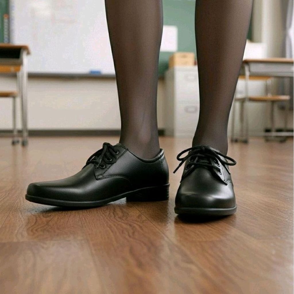 sepatu pantofel kulit cewek tali sepatu sekolah wanita