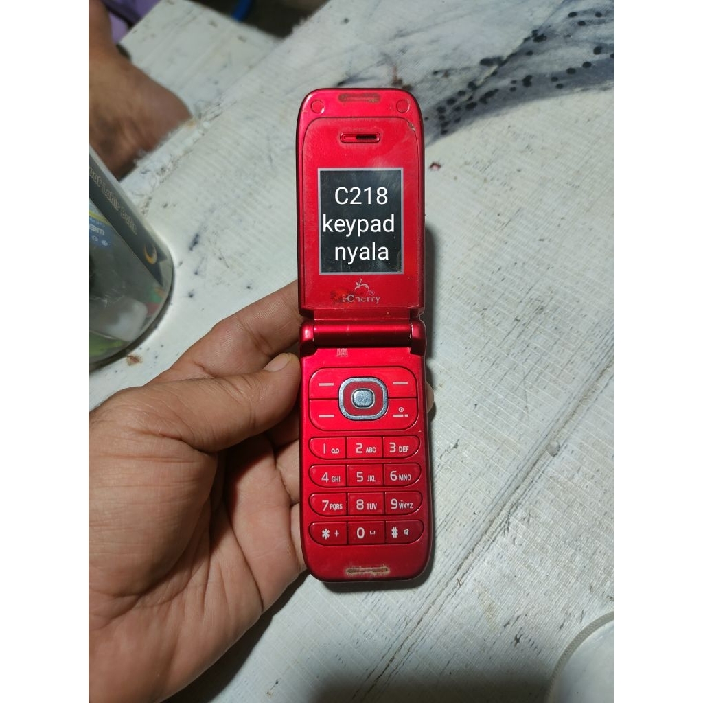 HP lipat i-cherry C218 Mesin hidup keypad nyala anggap jual sparepart bahan
