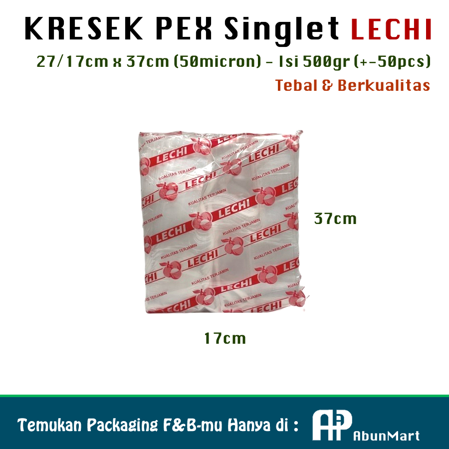 Kresek PE 17cm Lechi Bening Isi 500gr (50micron)