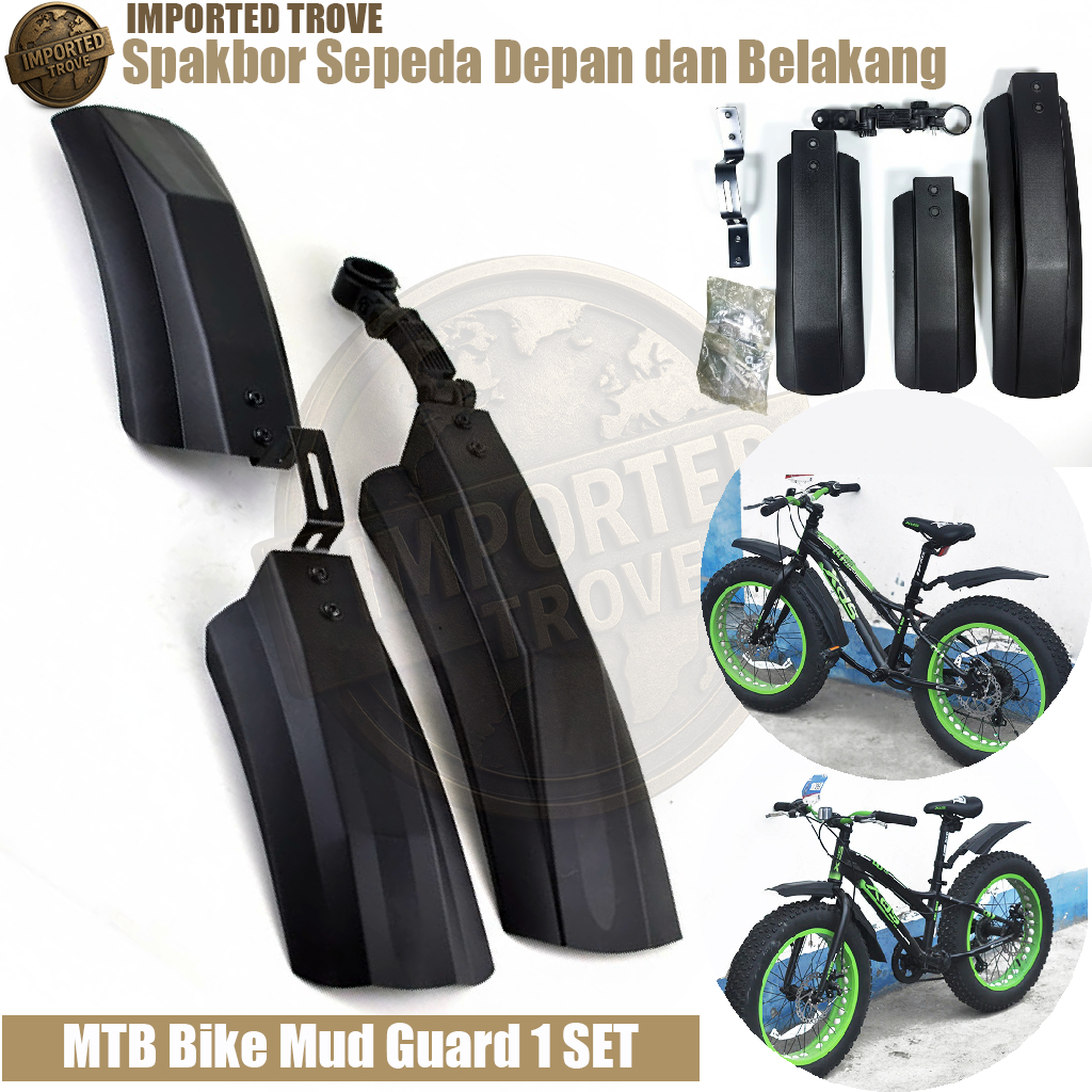 Fender Sepeda MTB, Spakbor Sepeda Gunung, Aksesoris Sepeda Anti Lumpur, Mudguard Sepeda Set, Spakbor