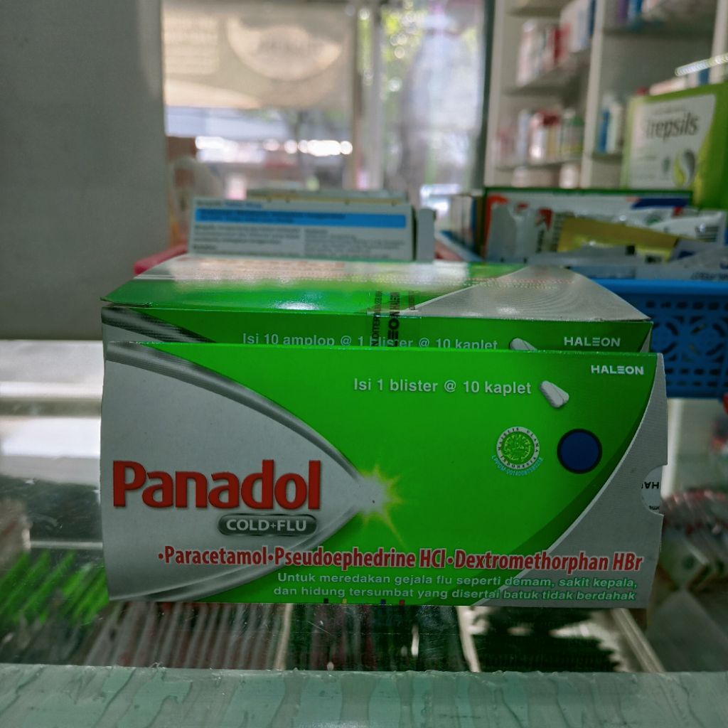 OBAT FLU DAN BATUK / OBAT FLU / PANADOL COLD DAN FLU TABLET 1 STRIP HIJAU