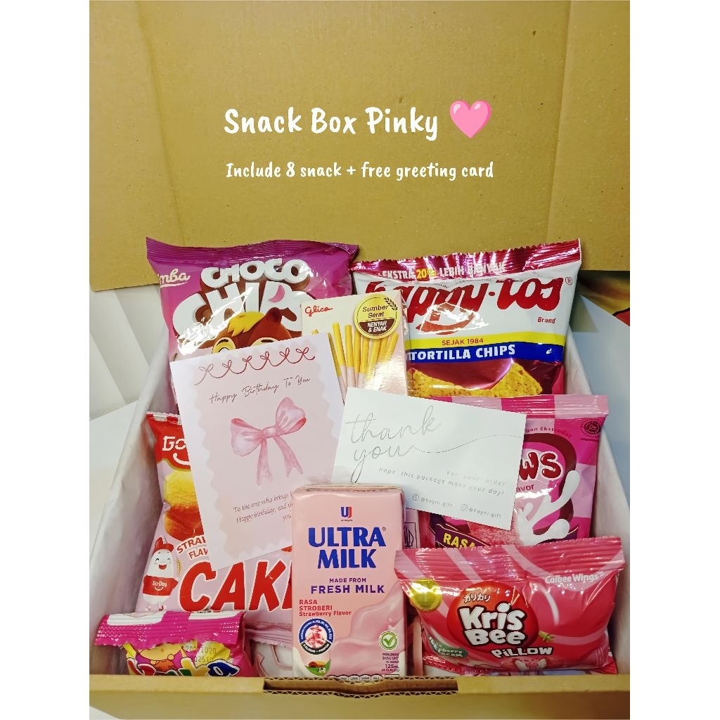 Hadiah Ulang Tahun Mini Snack Box - Warna Merah, Penuh Kejutan Manis