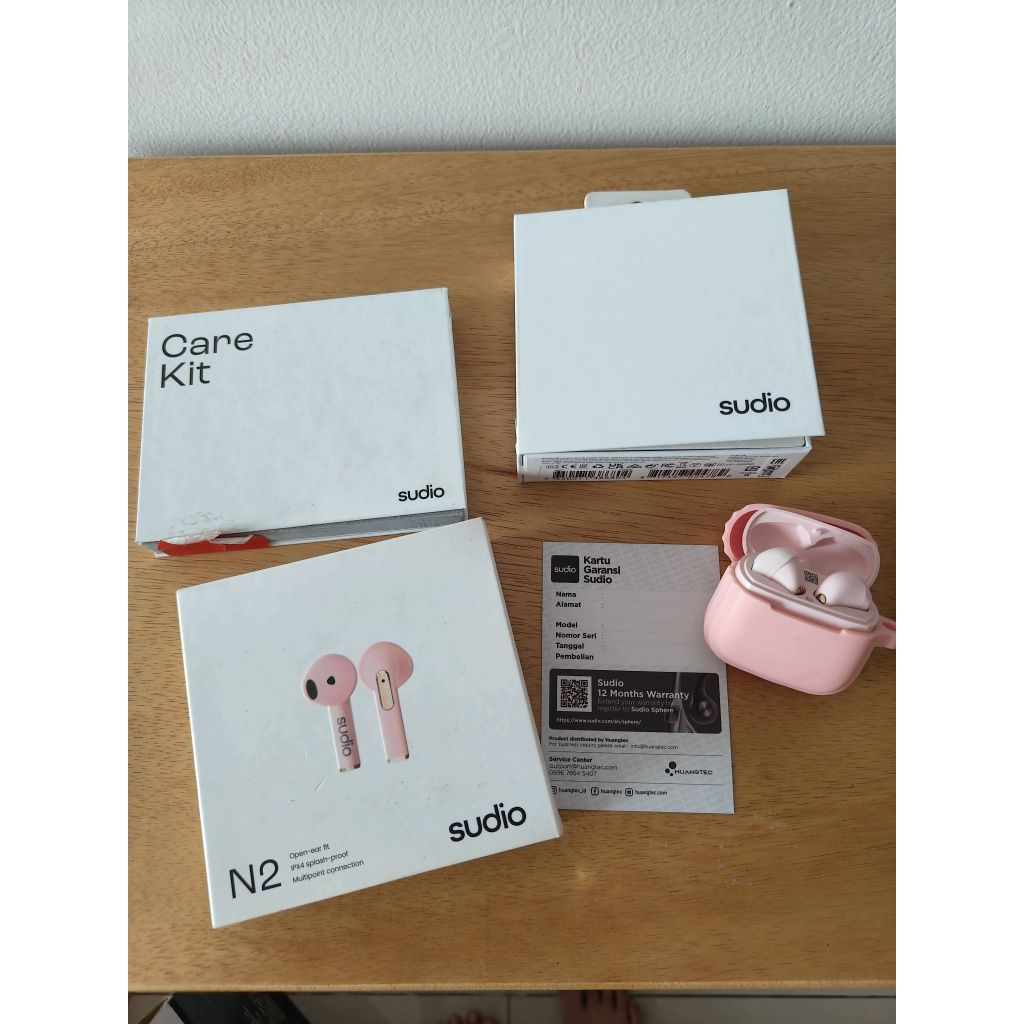 Sudio N2 PINK True Wireless Bluetooth Open-Earbuds Preloved