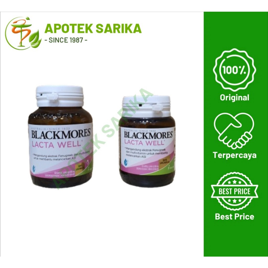 BLACKMORES LACTA WELL Isi 60 & Isi 30 Kapsul Lunak ASI Booster Pelancar ASI Ibu Menyusui Ekstrak Fen