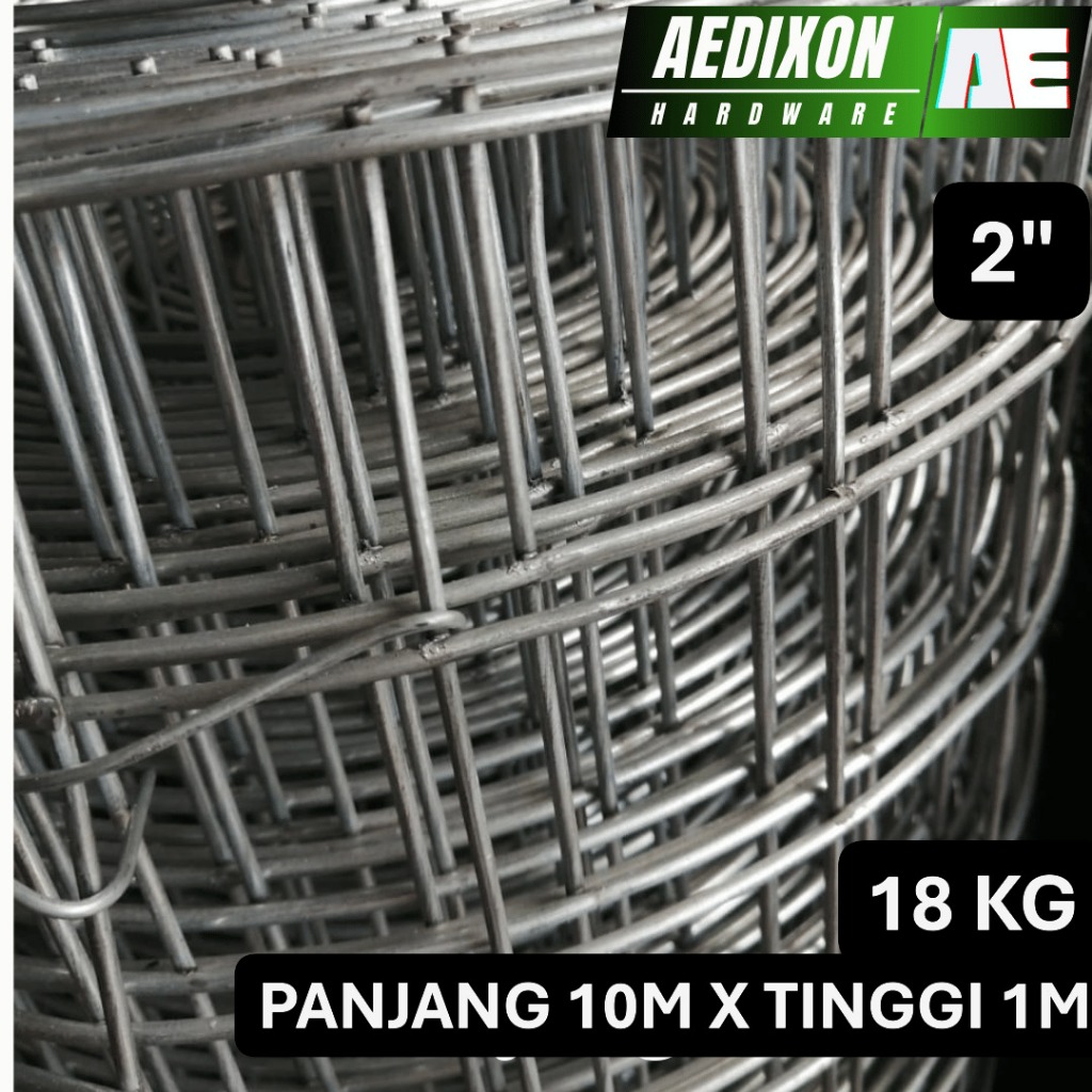 Kawat Loket Patri JUMBO 2" x 1m x 18m x 18kg Kualitas Premium dan Kuat | Welded Wire Mesh Ukuran 2" 
