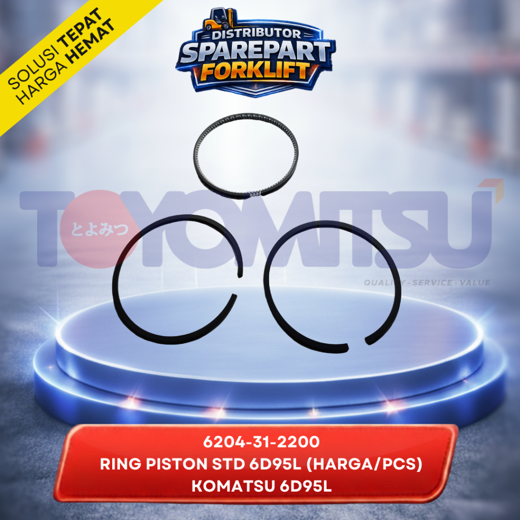 RING PISTON STD 6D95L (harga/pcs) KOMATSU 6D95L SPAREPART FORKLIFT 6204-31-2200