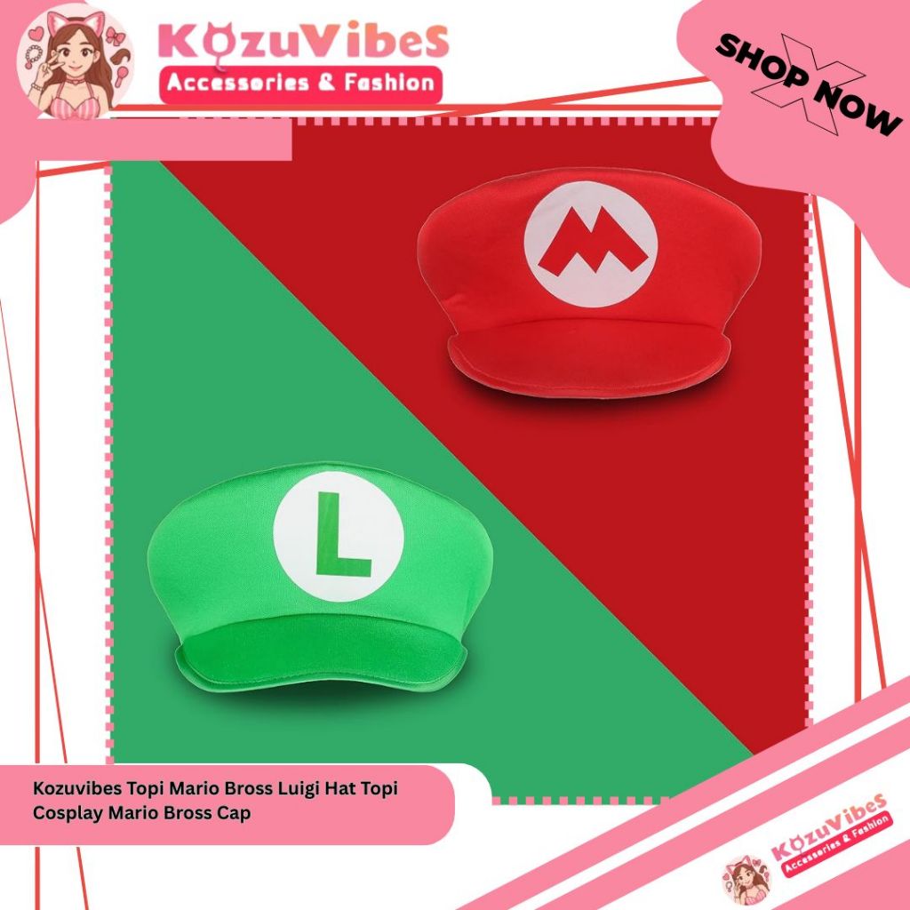 Kozuvibes Topi Mario Bross Luigi Hat Topi Cosplay Mario Bross Cap