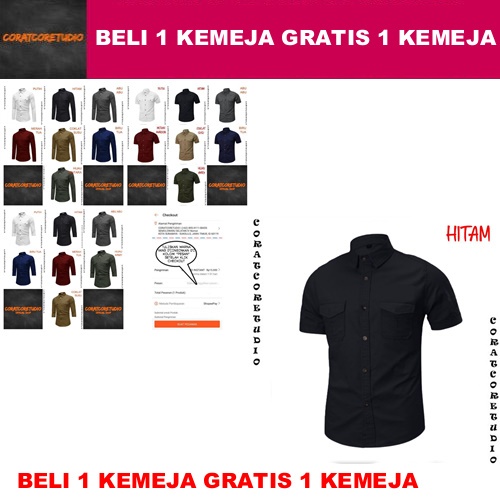 BELI 1 GRATIS 1 10XL 9XL 8XL 7XL 6XL 5XL 4XL 3XL XXL XL L M S XS  Kemeja Pria Hem Cowok Jumbo Big Si