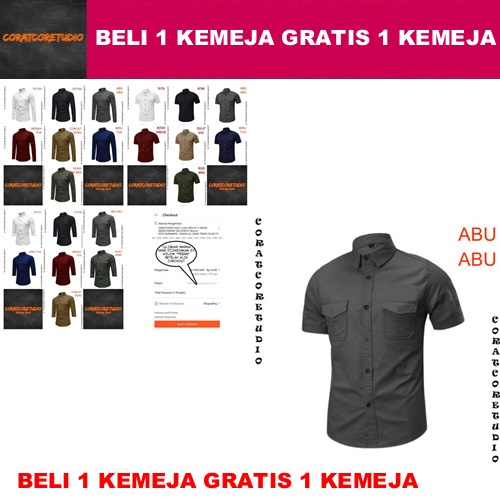 BELI 1 GRATIS 1 10XL 9XL 8XL 7XL 6XL 5XL 4XL 3XL XXL XL L M S XS  Kemeja Pria Hem Cowok Jumbo Big Si