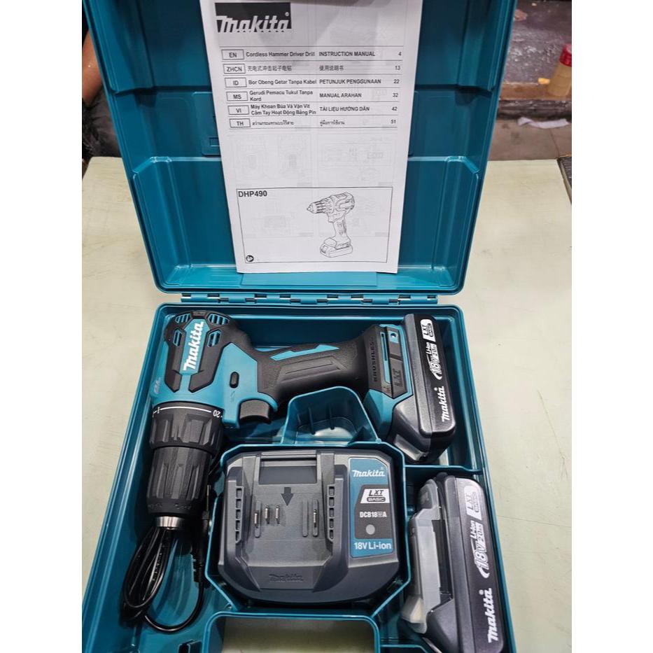 Mesin Bor Baterai Brushless Besi Tembok Makita Cordless 13mm 18V Makita DDF490