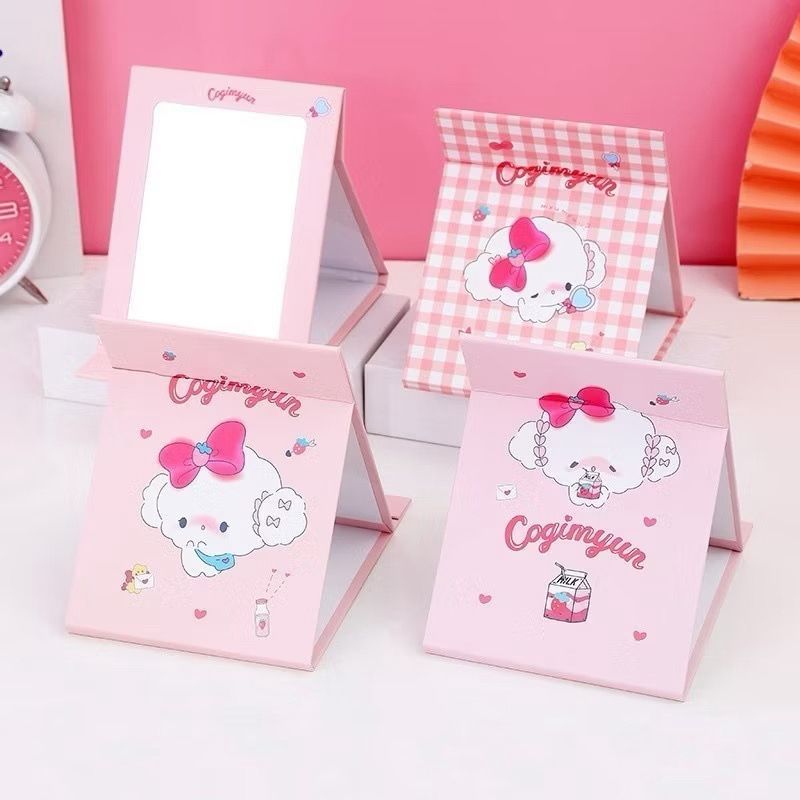 Cermin Lipat Model Buku Kaca Rias Portable Ukuran Kecil Besar Warna Random | Cermin buku