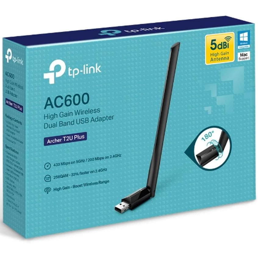 TP LINK AC600 HIGH GAIN WIRELESS DUAL BAND USB ADAPTER / TP LINK ARCHER T2U PLUS T2U+
