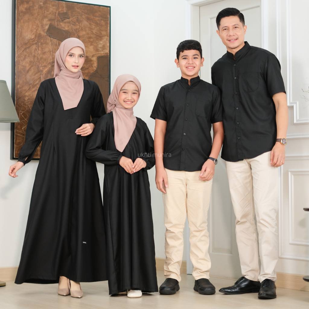 UKHTI MUNIRA - Gema Swara Raya Baju Gamis Abaya Koko Sarimbit Polos Keluarga Muslim Couple Series 20