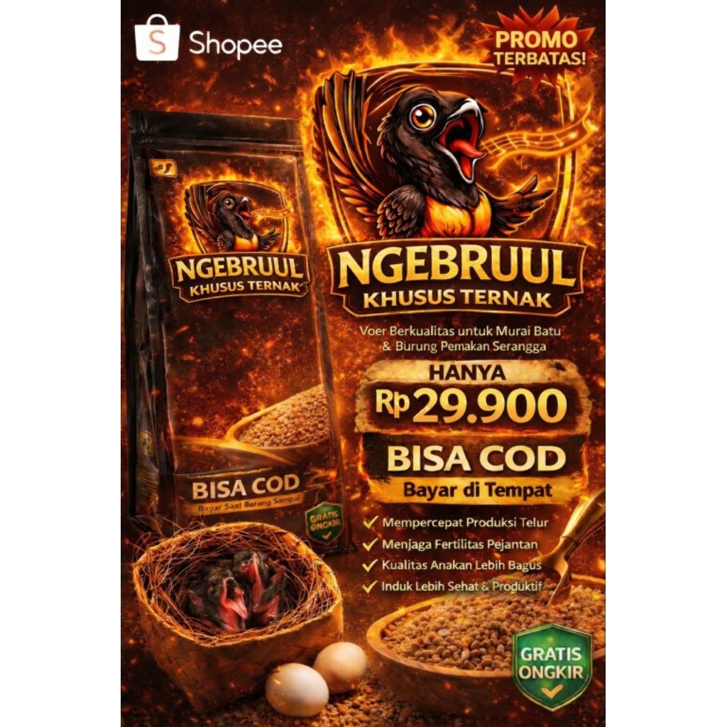 Voer Murai Batu Ternak Premium | Bantu Percepat Masa Produksi Indukan & Mempercepat Masa Birahi