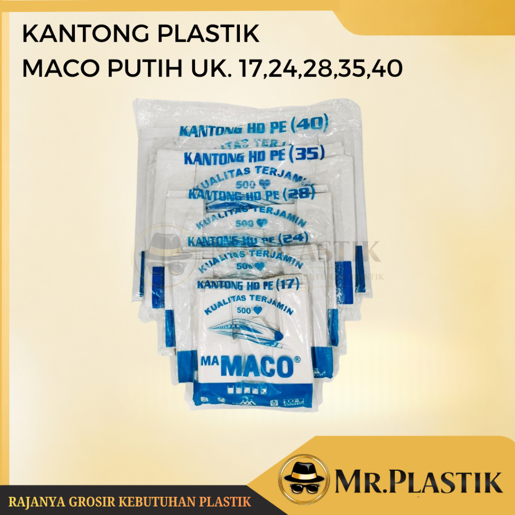 Kantong Plastik Kresek Putih Susu Tebal Ukuran 17 24 28 35 40 / MACO Kantong HD PE Kresek Putih Susu