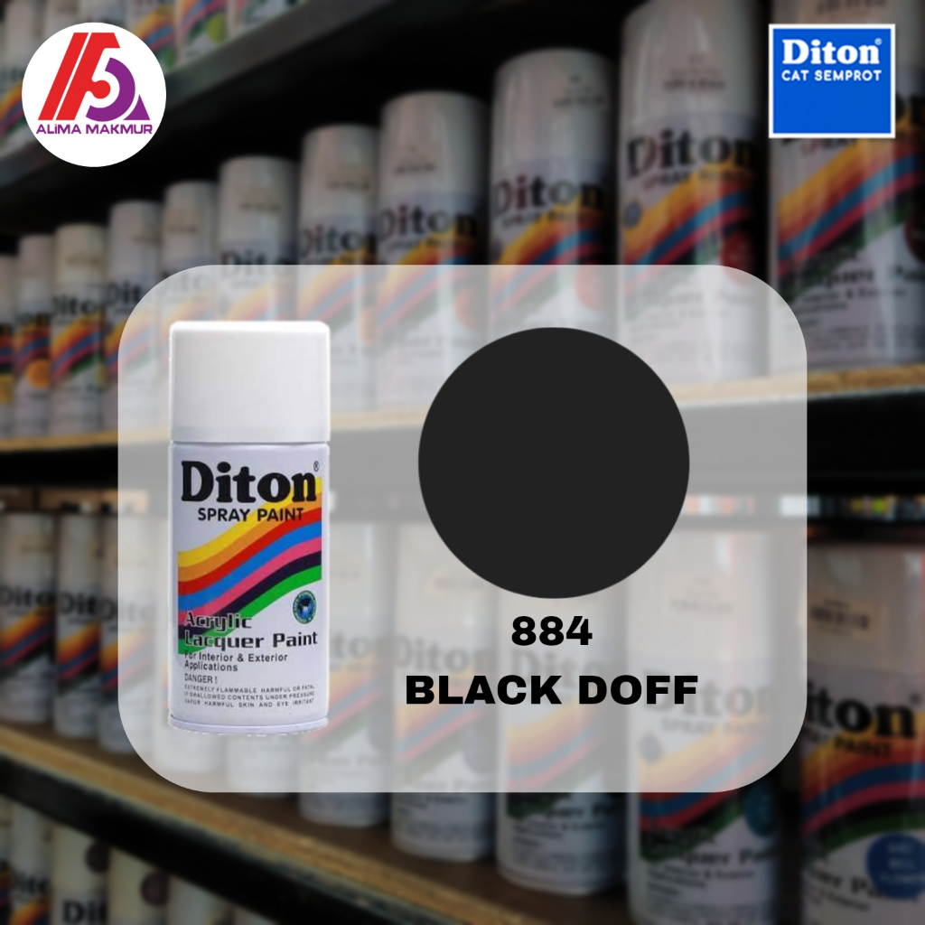 Diton Acrylic 884 Black Doff 300cc / Pilok Black Doff Diton 300cc / Pilok Hitam Doff Diton