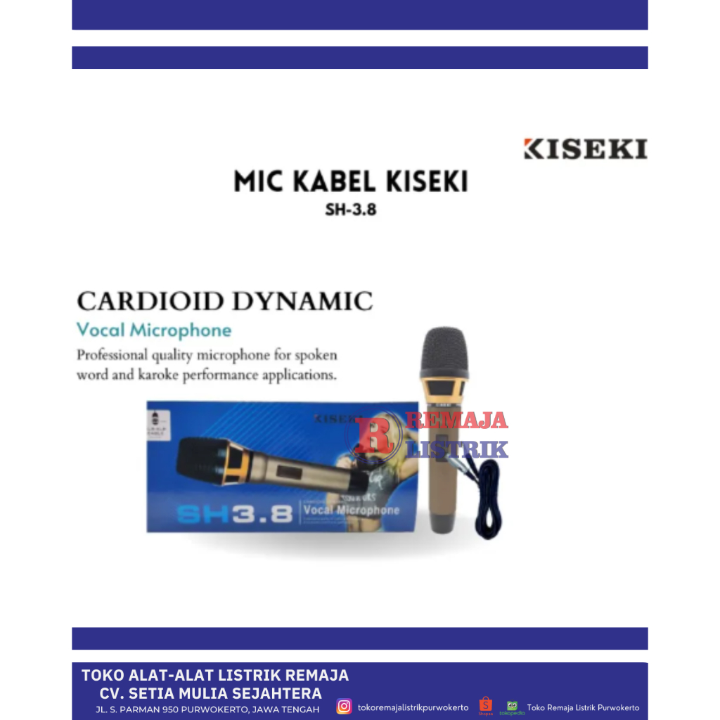 Microphone Shure Kabel 4 M SH 38.7 & SH. 38.8 Kiseki