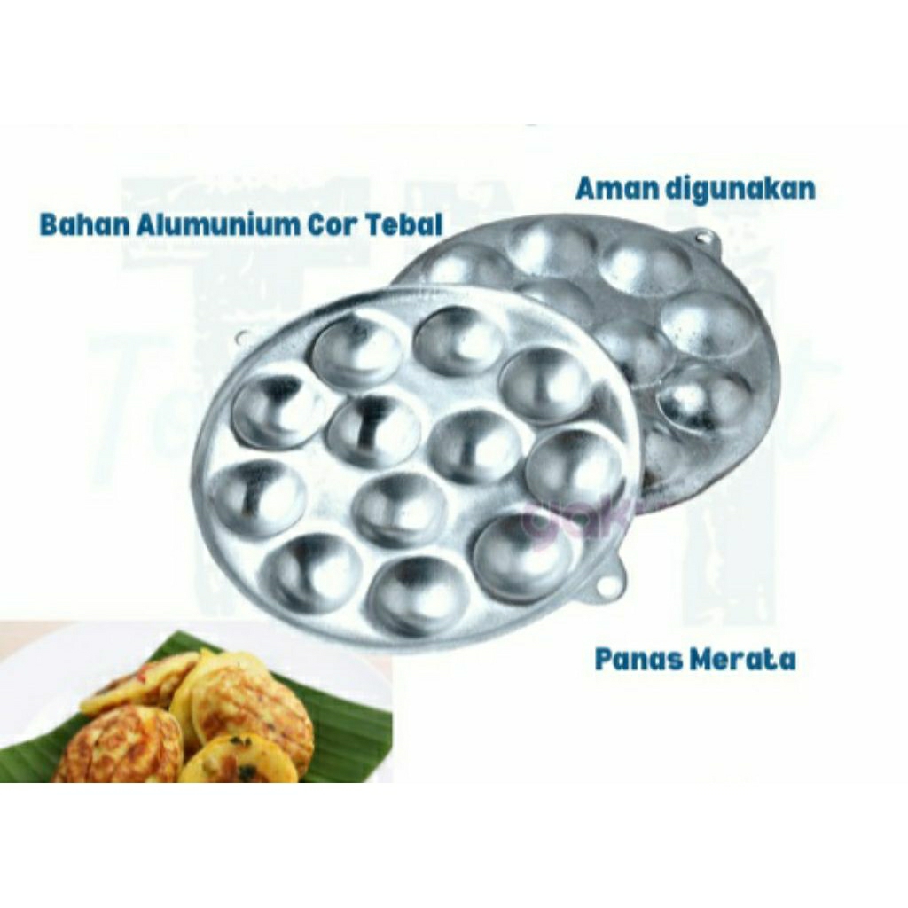 Cetakan Kue Cubit Telur Puyuh Ceplok Mini 12 Lubang Bulat Anti Lengket