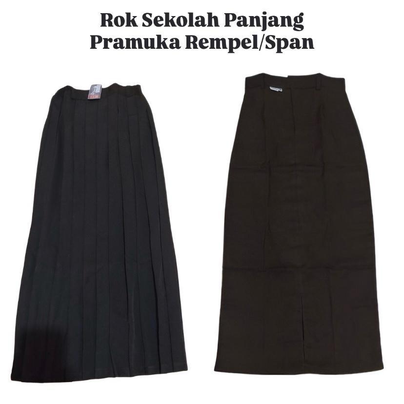 Rok Sekolah SMP/SMA Pramuka Rempel dan Span Warna Coklat Bahan Premium Kain Balestra dan Laricci Dal