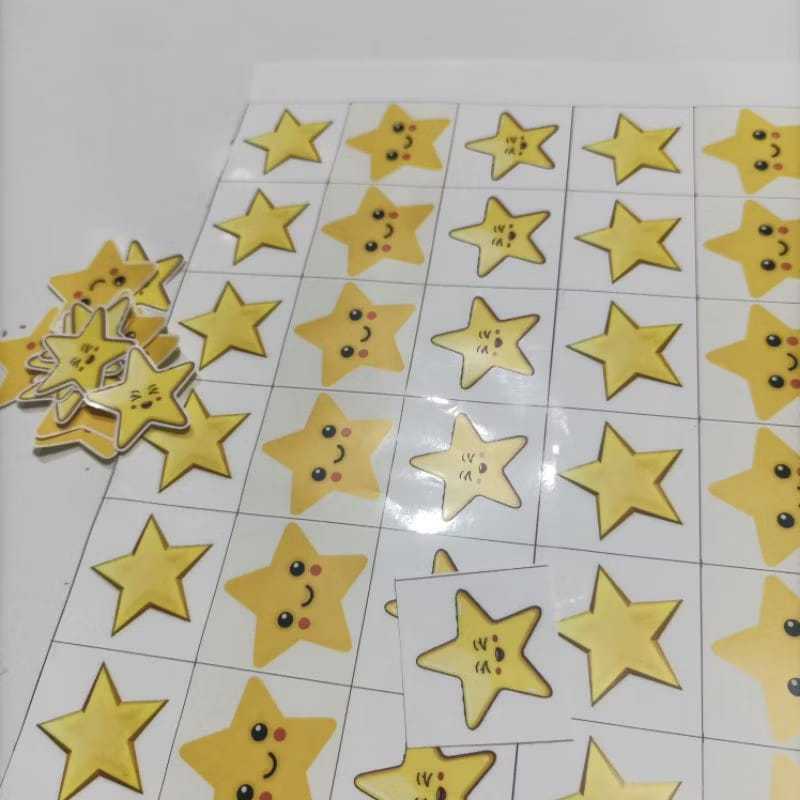 50PCS++ STICKER PRINTABLE STAR | STICKER BINTANG REWARD ANAK | REWARD CHART STICKERS