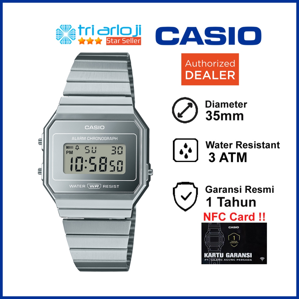 CASIO A700WEV-7ADF Jam Tangan Unisex Digital Vintage A700WEV-7A A700W A700