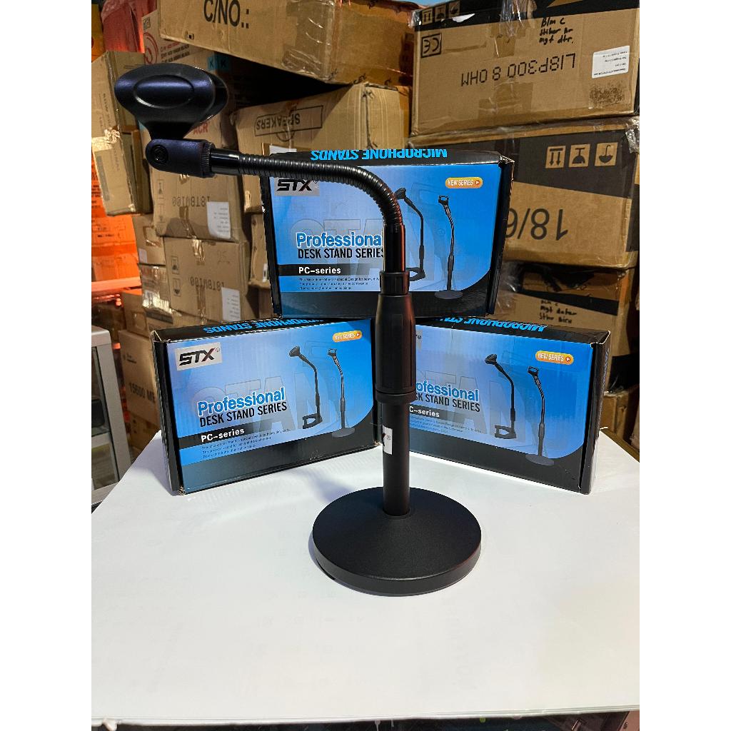 Stand Cagak Mic Pendek STX Tekuk Stand Mimbar Meja Stand Microphone Stand Mic Tekuk Full Besi STX Or