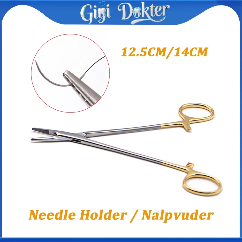 Needle Holder / Nalpuder / Nalpvuder / Klem Jahit/12.5cm/14cm Needle Forceps/Dental Needle Holder