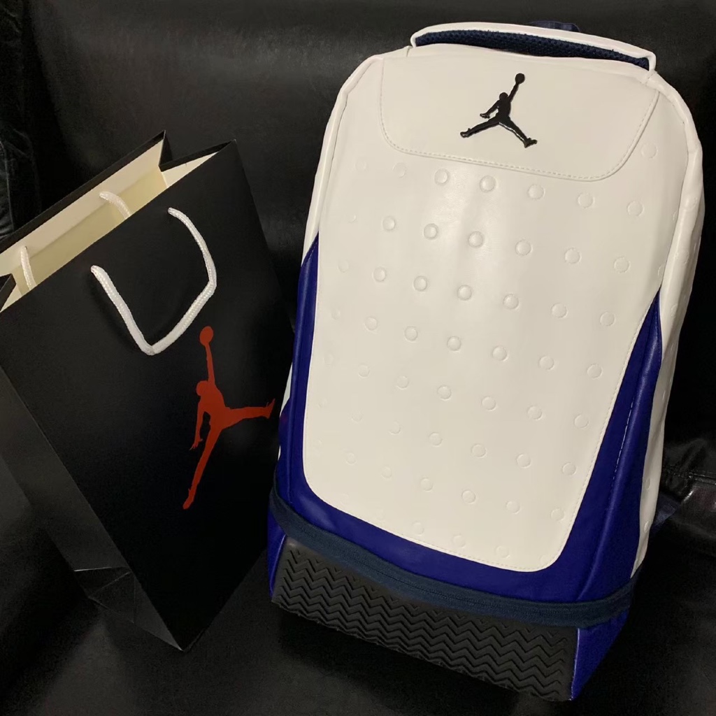 TAS RANSEL JORDAN RETRO BASIC MODEL ORIGINAL WHITE BLUE BACKPACK / TAS RANSEL PRIA WANITA FULL SET /