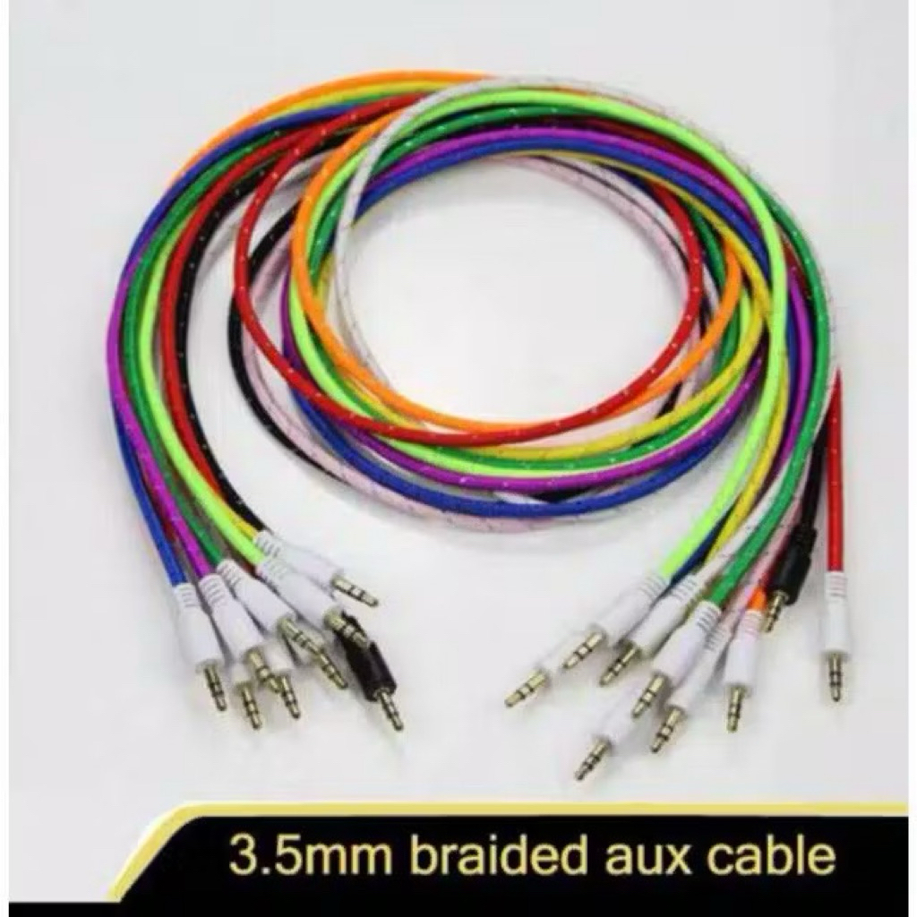 Kabel AUX 1in1 Jack 3.5mm to 3.5mm Kabel Audio Musik HP ke Speaker Universal AUX 1M 1.5M