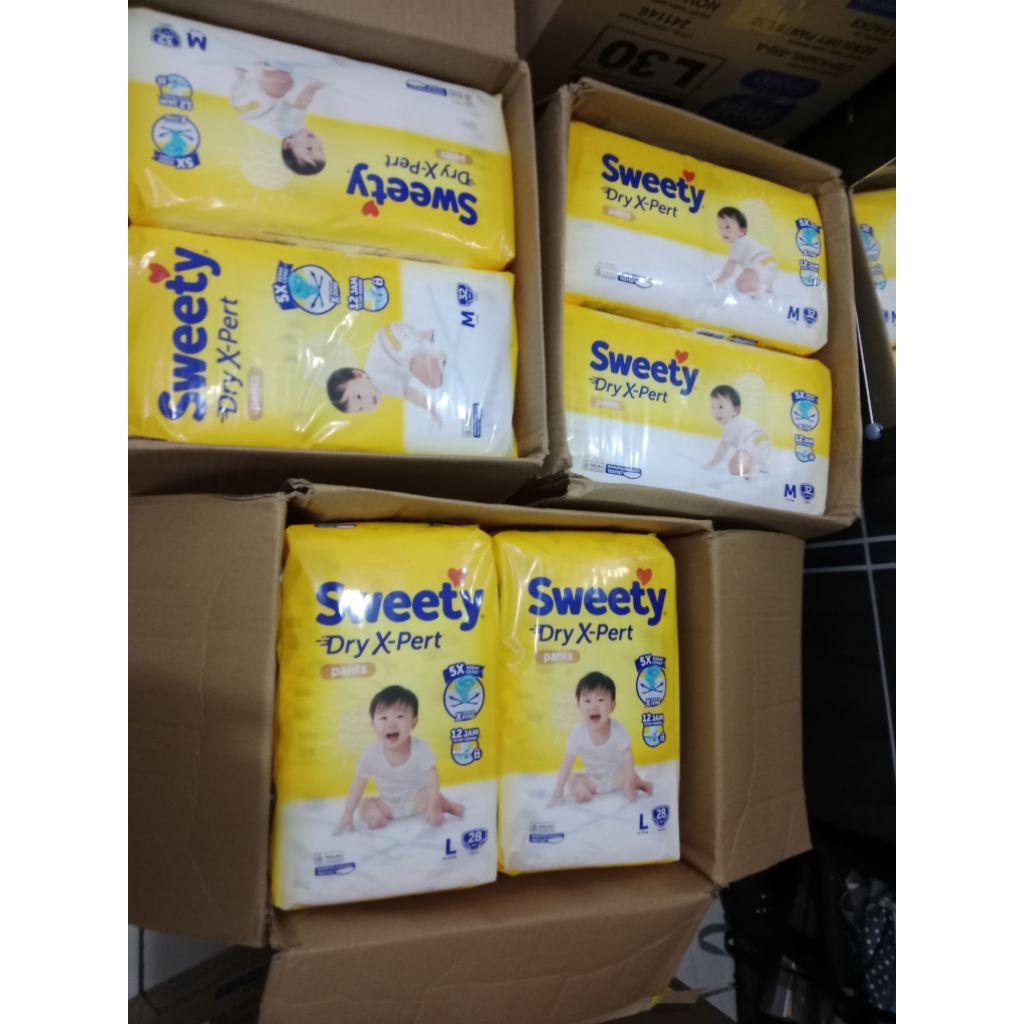pampers sweety size m & l