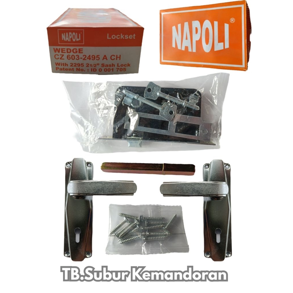 Handle Pintu Set NAPOLI CZ 603-2495-Solusi Praktis Pintu Rumah Mewah