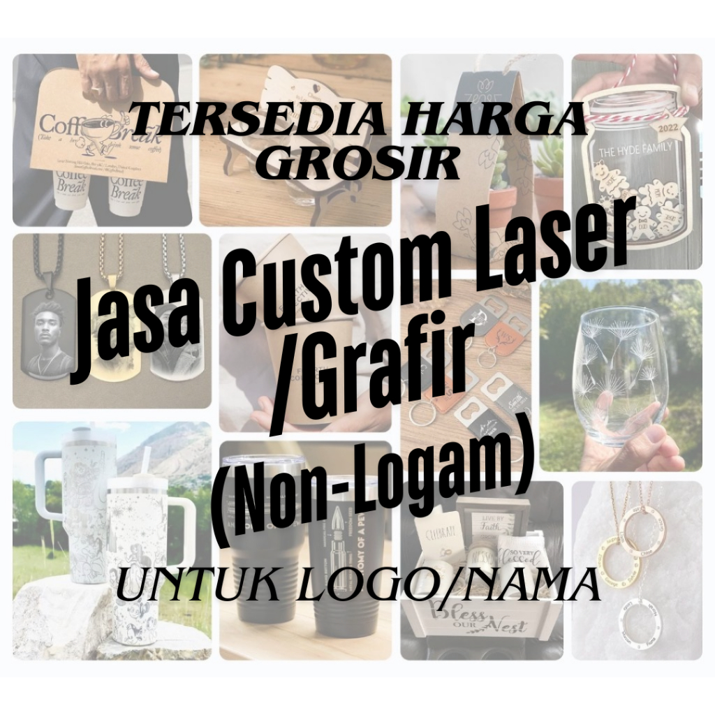 Jasa Custom Laser/Grafir Non-Logam Untuk Logo/nama Tersedia Harga Grosir