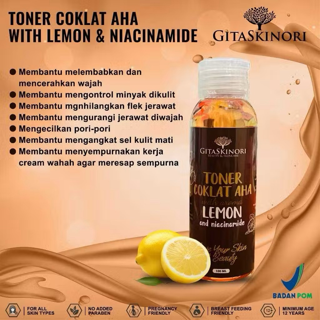 BPOM TONER KELUPAS COKLAT VIRAL TONER PENGELUPASAN SEL KULIT MATI 100ML GITASKIN UNTUK FLEK