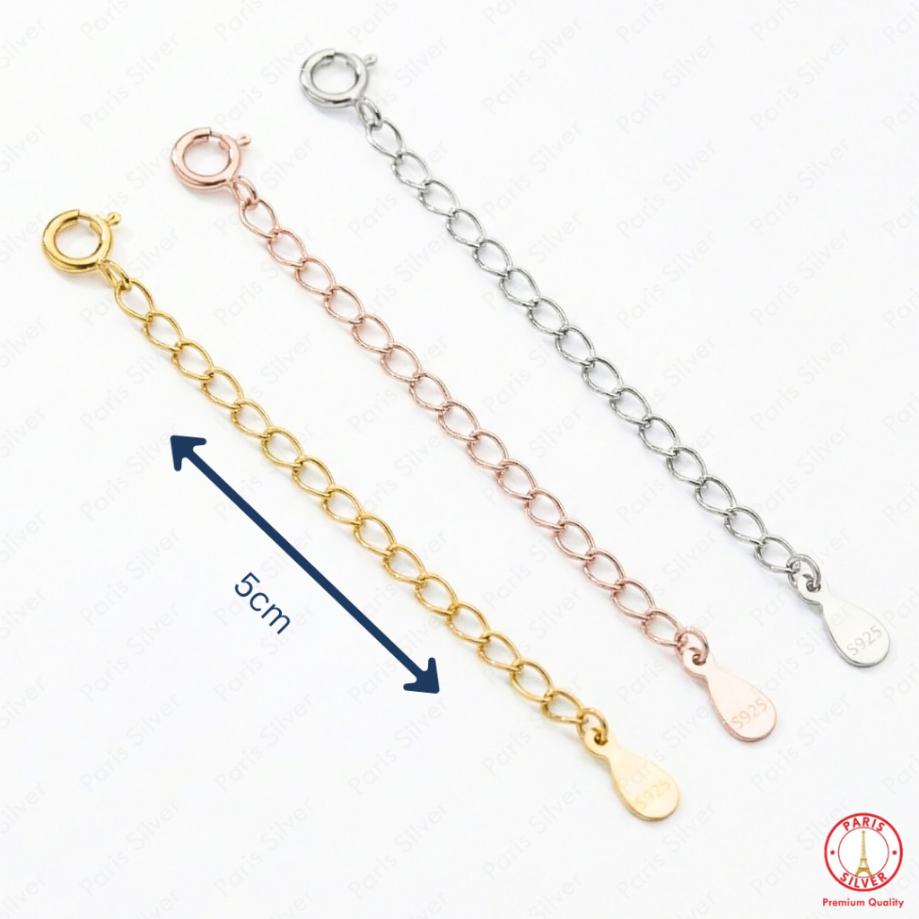 Ring Extender Kait Tambahan Extend Rantai Pemanjang Kalung Gelang Perak 925 Lapis Emas Putih