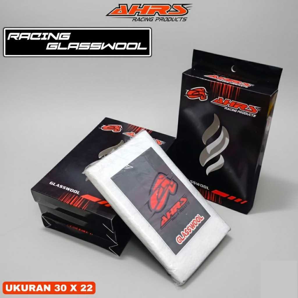 Gasswool Knalpot Racing Ukuran XL 22x30 Cm Tebal 1 Cm Ahrs Arai Bahan Serat Fiber Putih Import Tahan