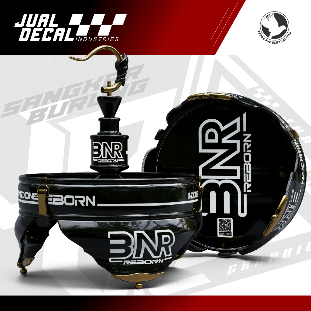 Stiker Sangkar Lovebird Batman Pleci Helopet BNR REBORN Decal Tebok Custom Variasi