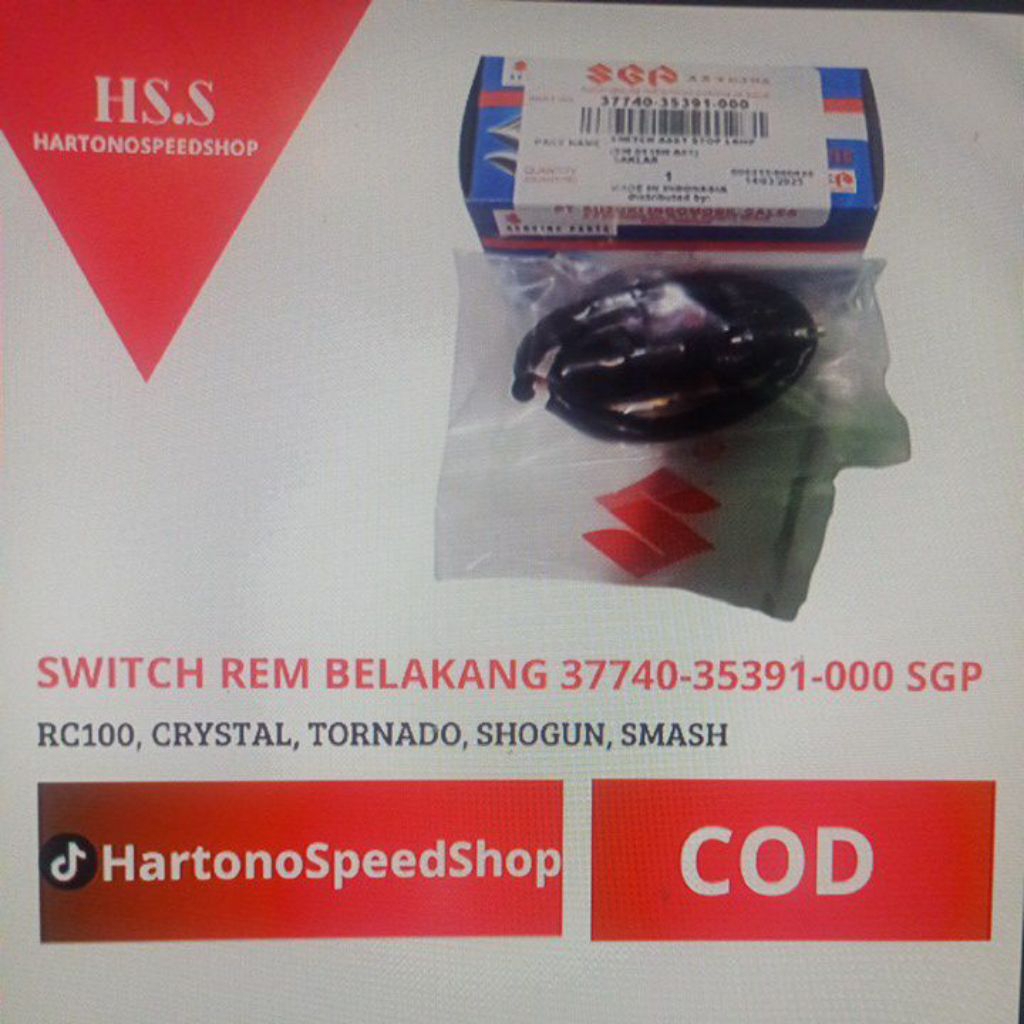 37740-35391-000 SWITCH REM BELAKANG RC100, CRYSTAL, TORNADO, SHOGUN, SMASH SGP ORIGINAL