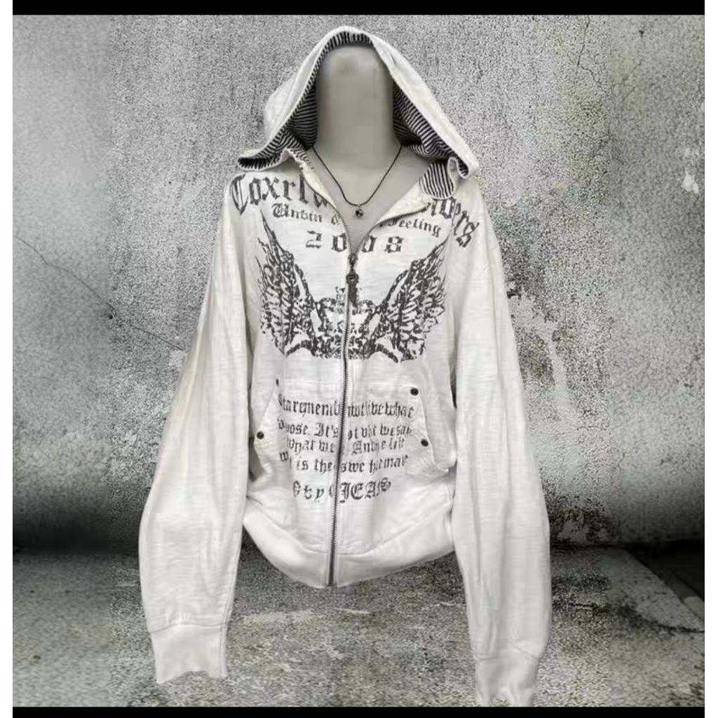 JACKET Y2K AESTHETIC PUTIH UKURAN XL