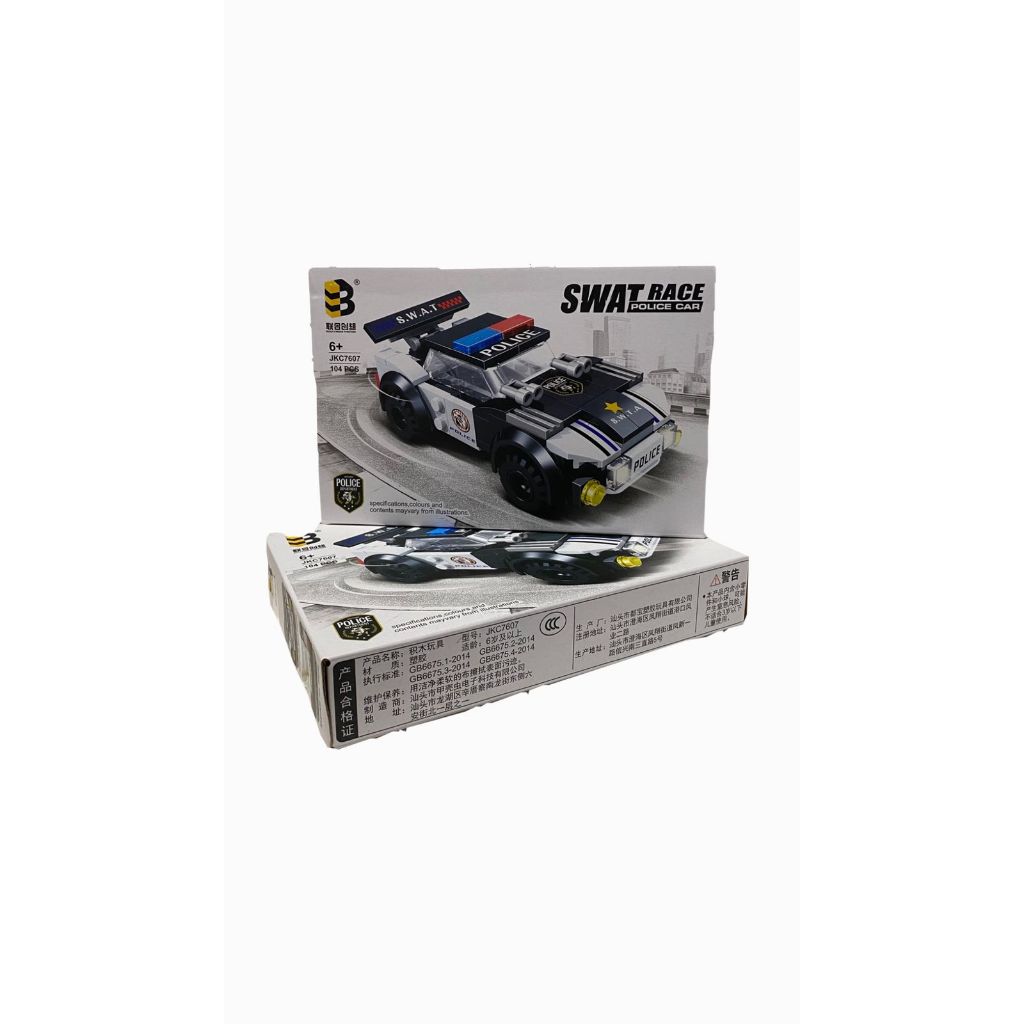 Lego Brick Mobil Polisi Mainan Anak JKC7007 SWAT Race Police Car 6+ Tahun Mainan Edukatif untuk Anak