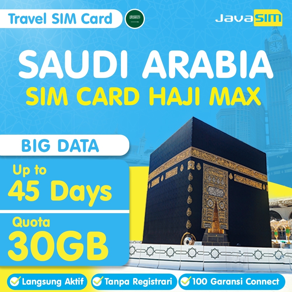 JavaMifi SIM Card Saudi Arabia MAX |  Simcard Haji 7-15 Hari | SIM Card Saudi