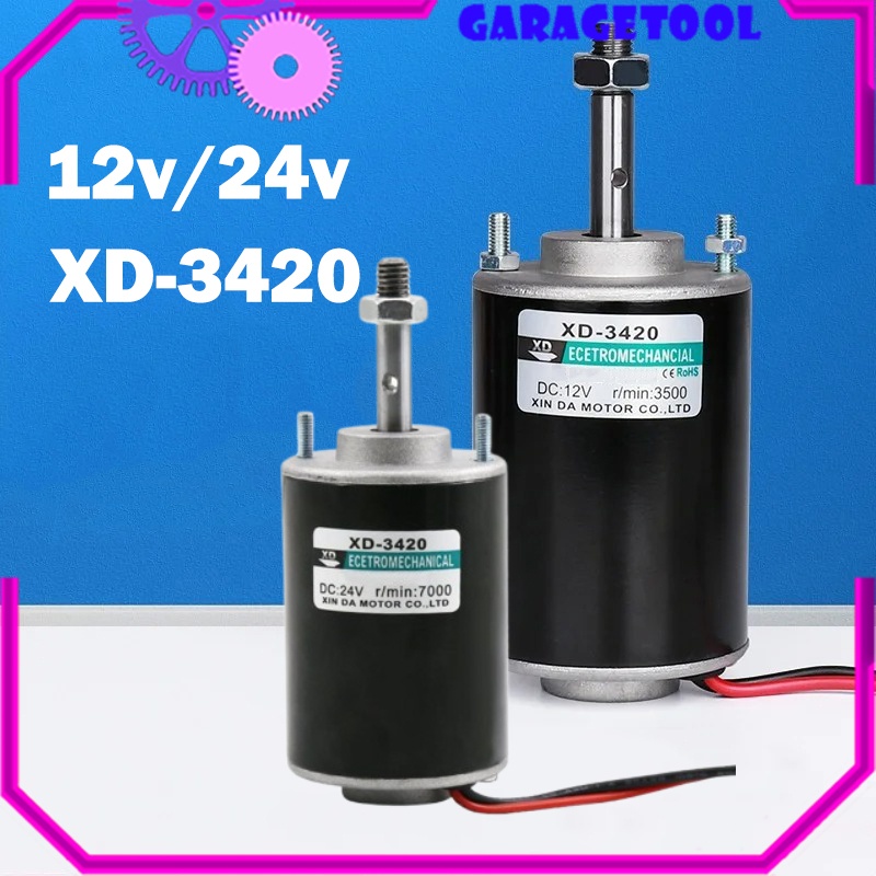 GT Dinamo Motor DC 12V/24V XD-3420 30W High Speed Brushless 3500/7000rpm