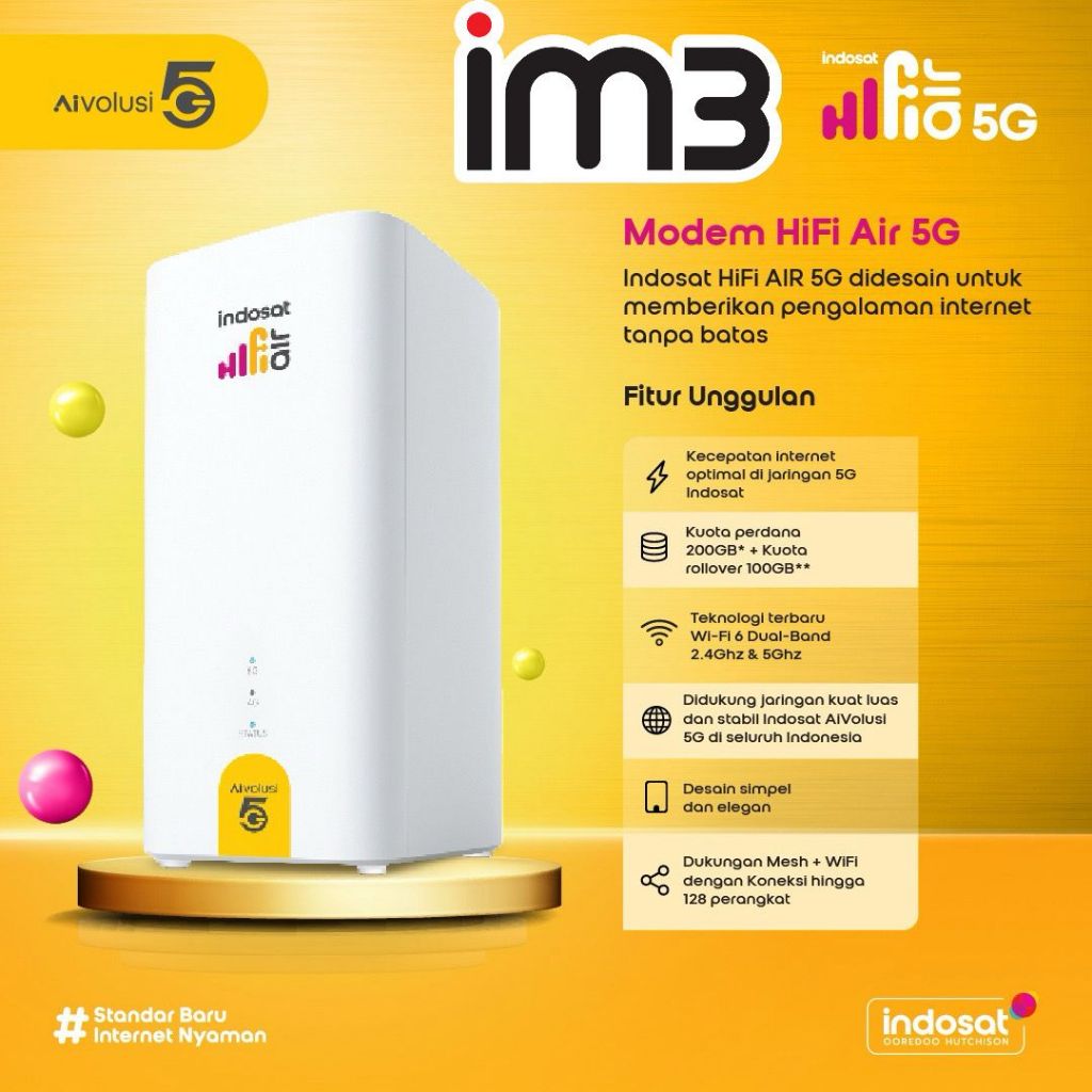 Indosat HIFI AIR 5G H153 Modem WiFi 5G High Speed Free Kuota 200GB Powered By Huawei